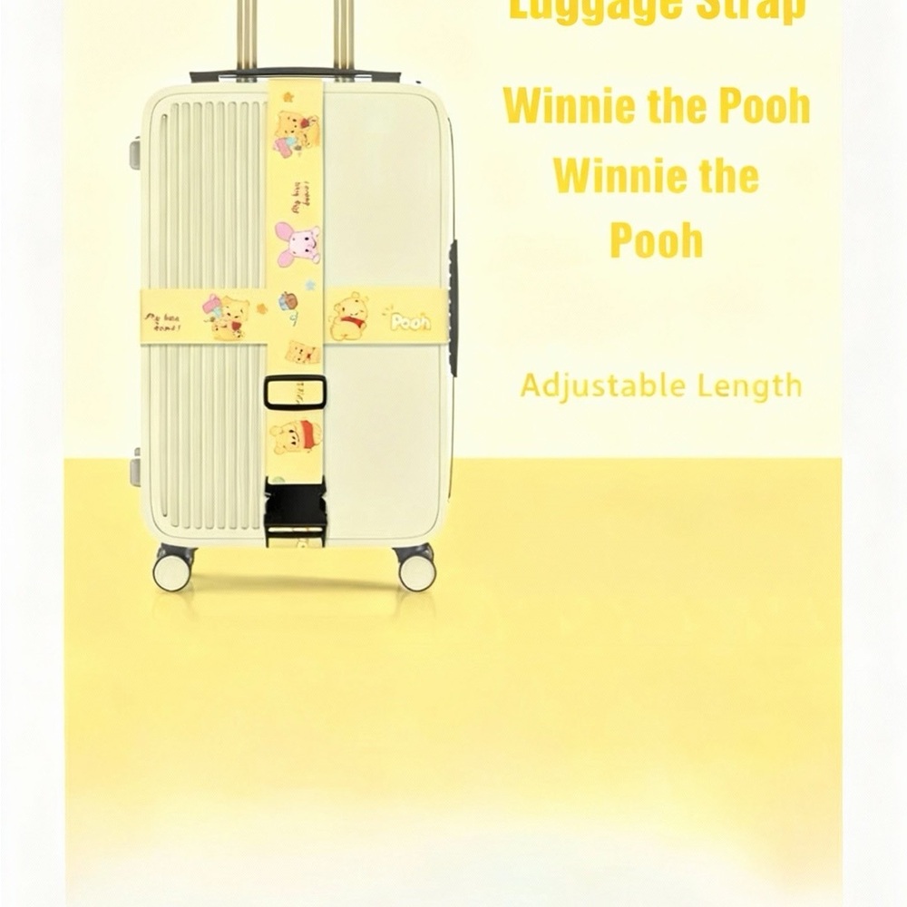 Disney Winnie the Pooh Luggage Strap - Yellow and White